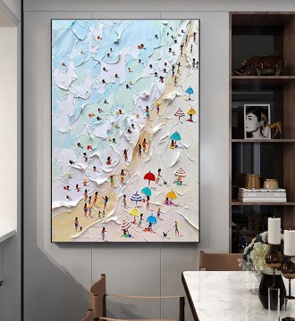 Impresionismo Painting - Decoración de habitación Natación deporte playa verano de Knife 02